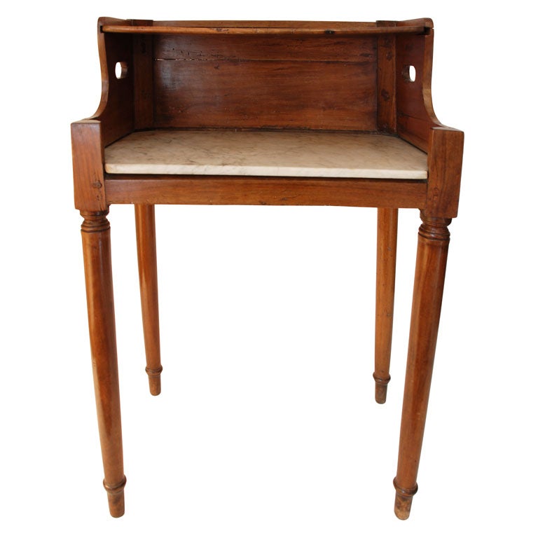 19th Century Fruitwood Book Table with Marble Shelf