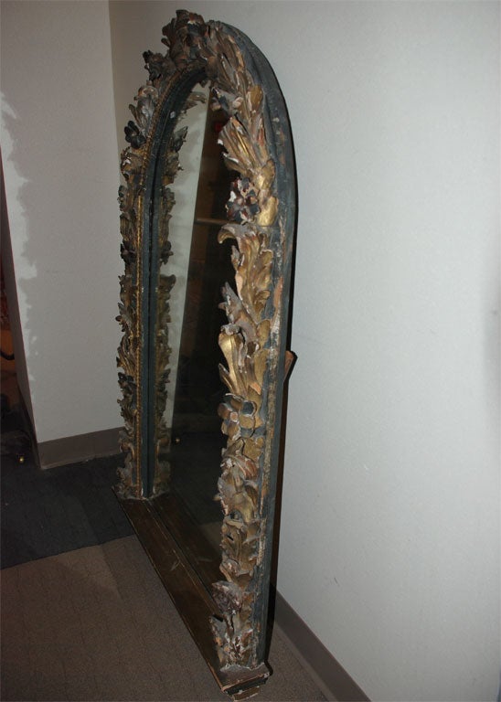 Wood 19th Century Arched Top Giltwood Mirror
