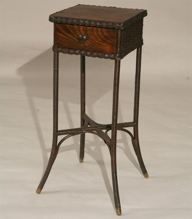 ONE-DRAWER WICKER STAND