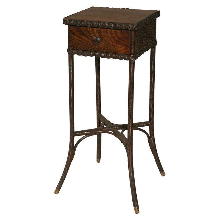 ONE-DRAWER WICKER STAND