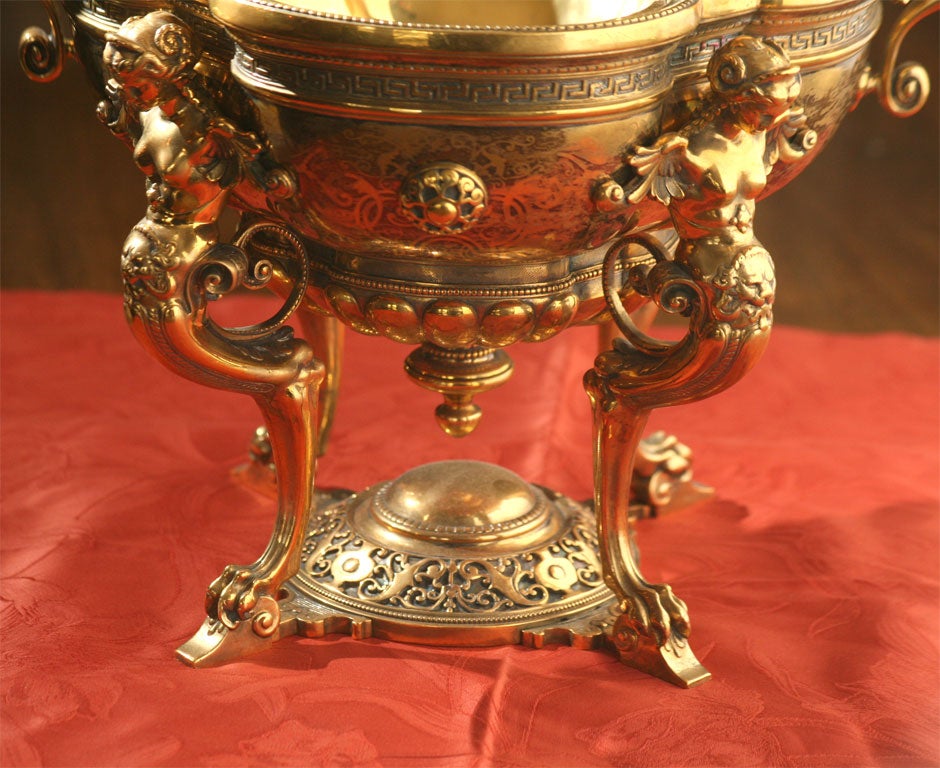 19th Century Bronze Footed Centerpiece with Figural Stand