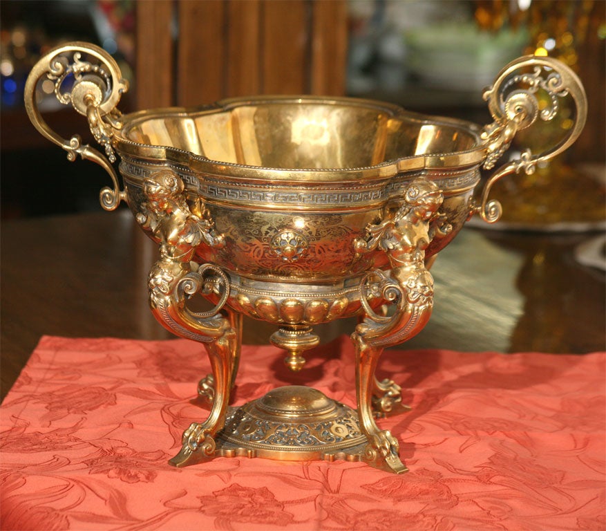 Bronze Footed Centerpiece with Figural Stand 5