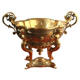 Bronze Footed Centerpiece with Figural Stand