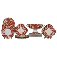 19th Century Wedgwood Dessert Set of Orange and Green