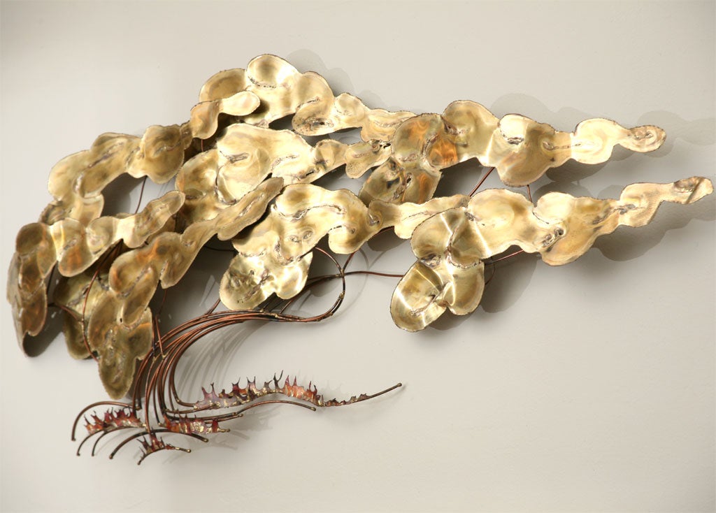 70's Brass and Copper, Asian-style, Tree Wall Hanging