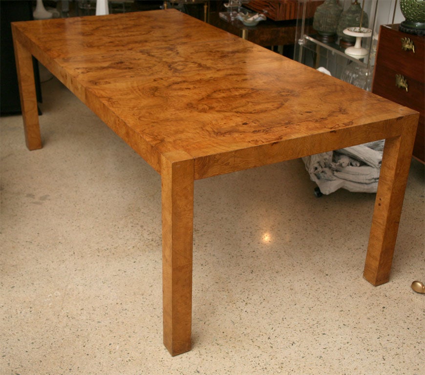 American Milo Baughman Burlwood Dining Table