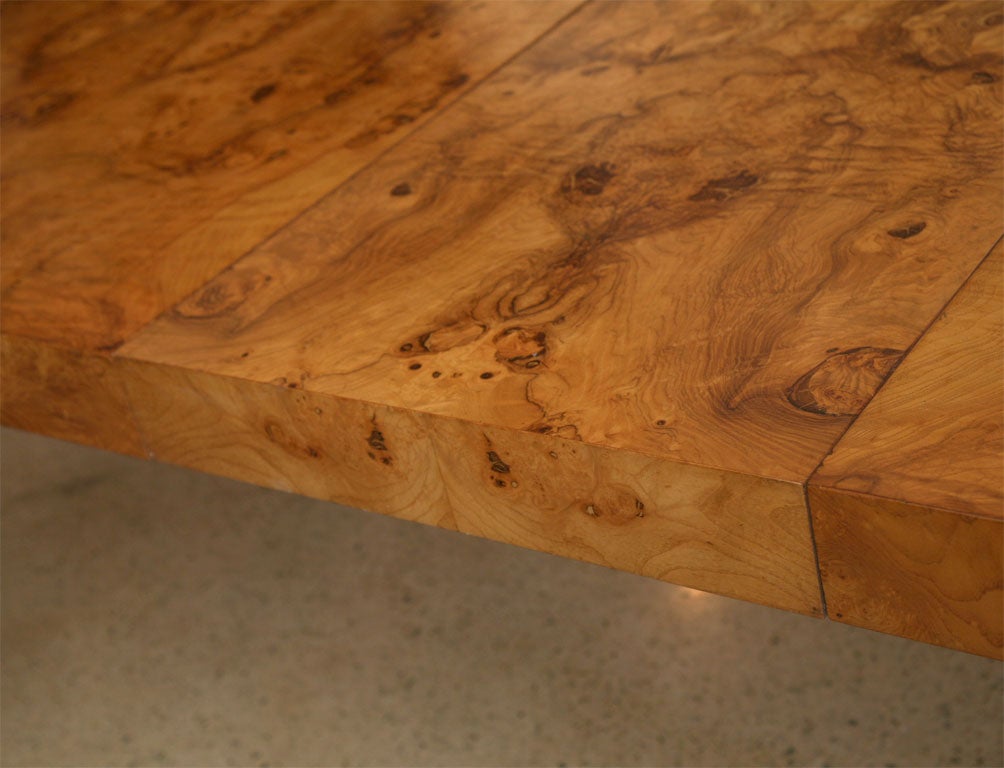Late 20th Century Milo Baughman Burlwood Dining Table