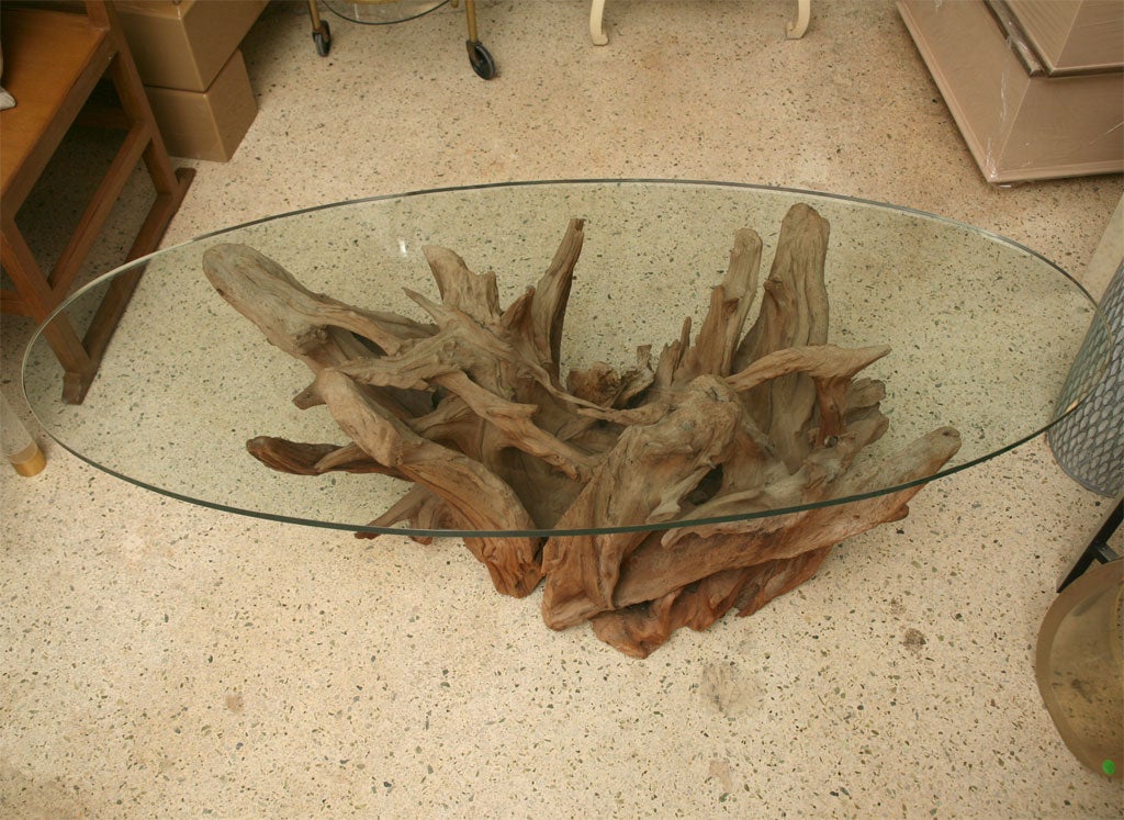 weathered driftwood coffee table