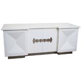 Fabulous White Lacquered Credenza after Tommi Parzinger