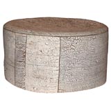 White Birchbark Low Stoneware Occasional Table