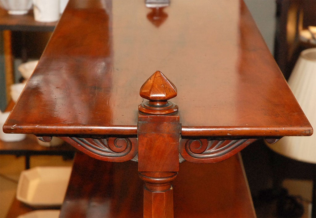 English Mid 19th Century Mahogany Three-Tiered Butler's Trolley