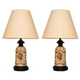 Pair of Hand-Painted Moderator Lamps
