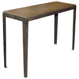 Angle Bar Iron Console with Silver Leaf Top