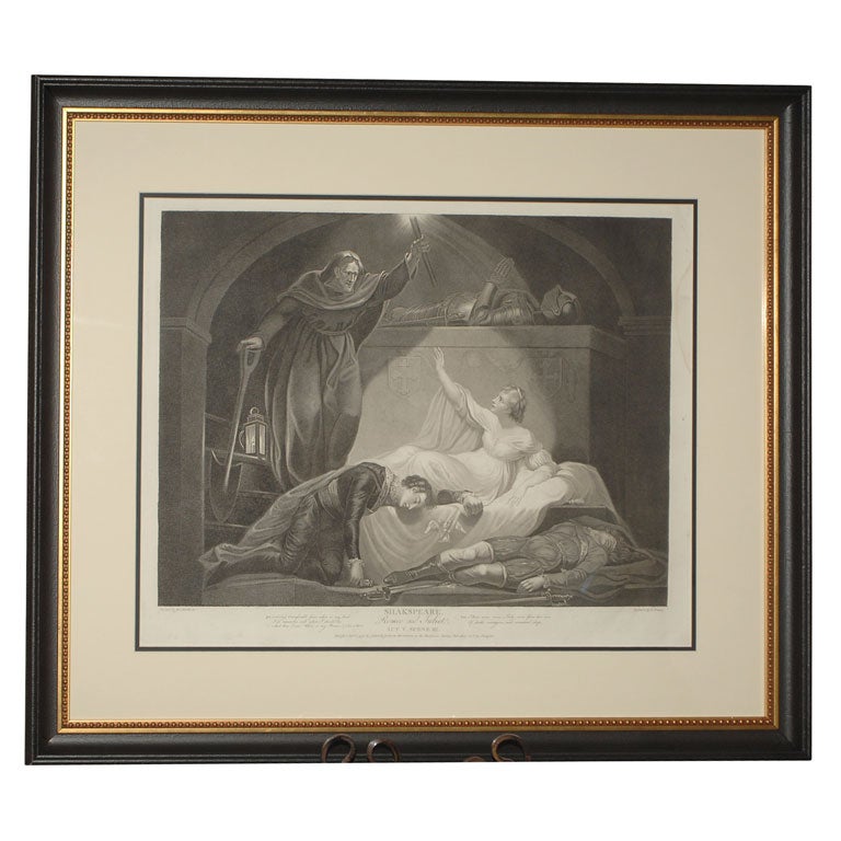 Shakespeare Print "Romeo and Juliet"  Act V,  Scene III For Sale