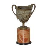 Neoclassical Bronze and Marble Tazze