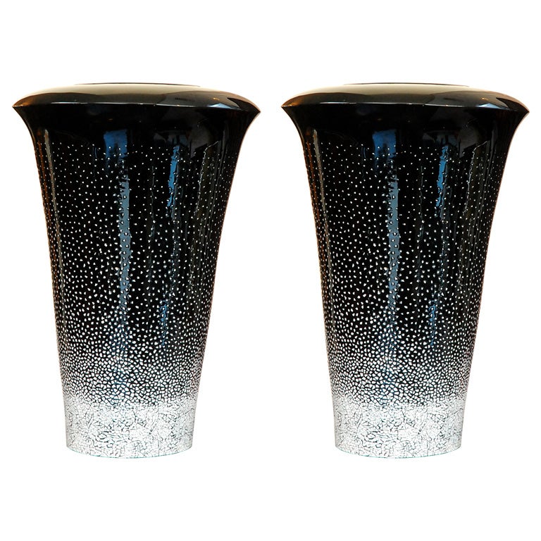 Pair of vases in the style of Dunand