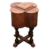 Used Arts-and-Crafts Oak and Elm Sewing Cabinet