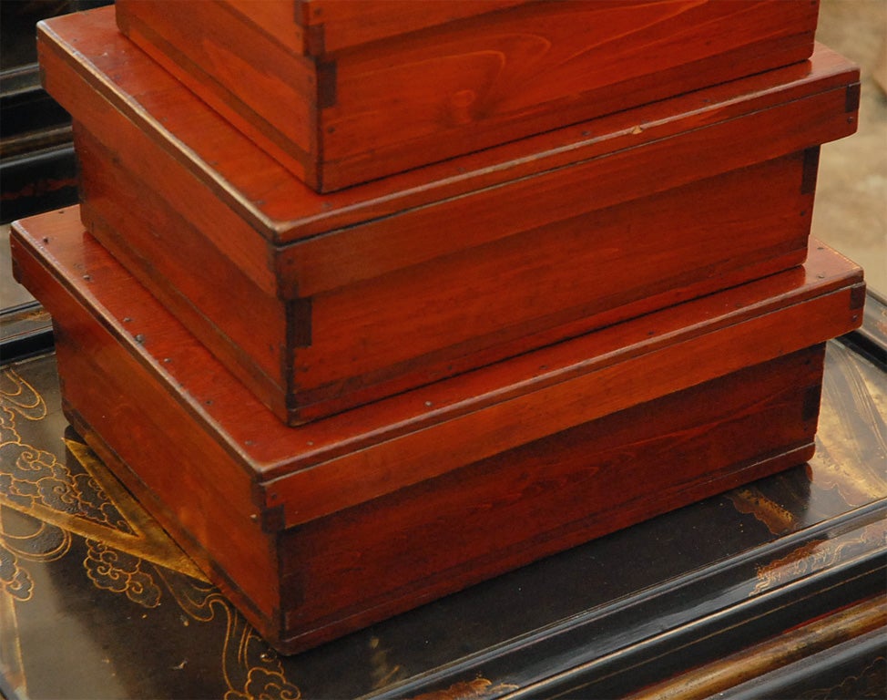 Set of 6 stacking boxes at 1stDibs