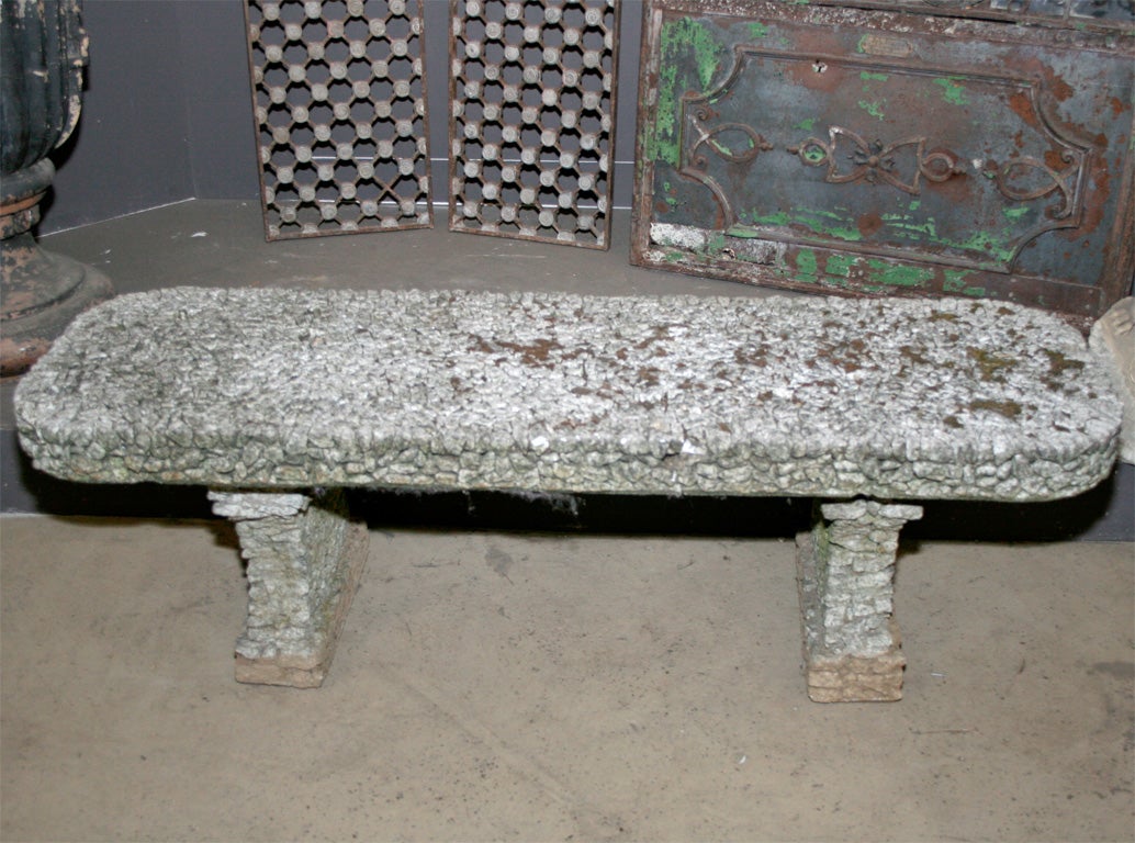 Mid-20th Century English pebble encrusted garden bench For Sale