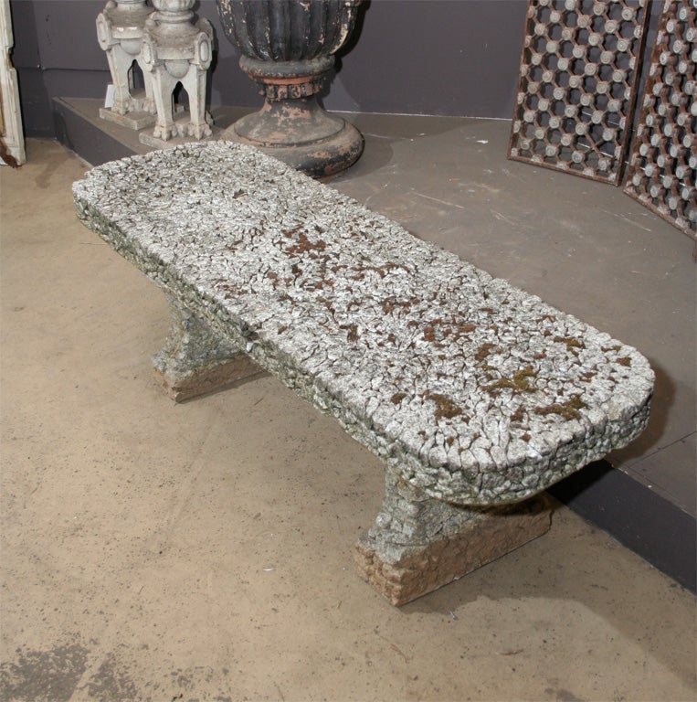 English pebble encrusted garden bench For Sale 3