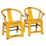 PR.SPECTACULAR QING  DYNASTY MALE AND FEMALE PAINTED CHAIRS