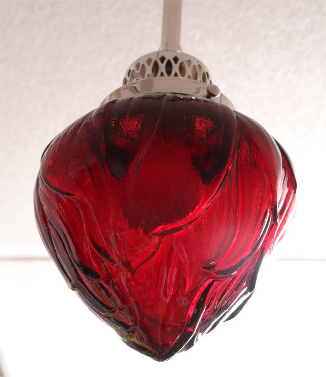 Austrian Flame Red Ceiling Pendant, Be my Valentine reduced from $1100 to $800 restored