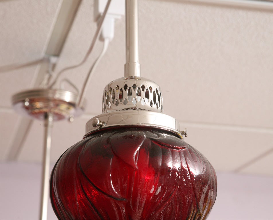 20th Century Flame Red Ceiling Pendant, Be my Valentine reduced from $1100 to $800 restored