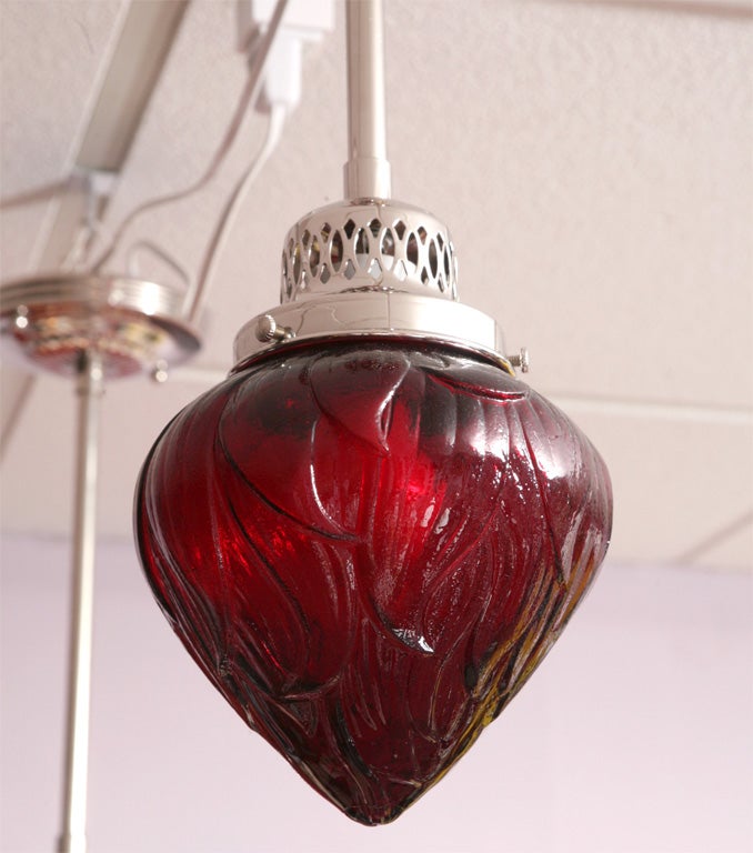 Flame Red Ceiling Pendant, Be my Valentine reduced from $1100 to $800 restored 1