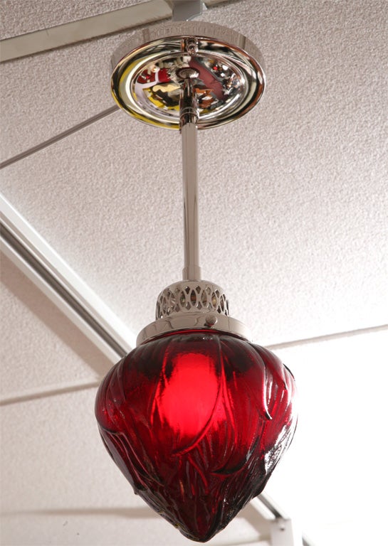 Flame Red Ceiling Pendant, Be my Valentine reduced from $1100 to $800 restored 3