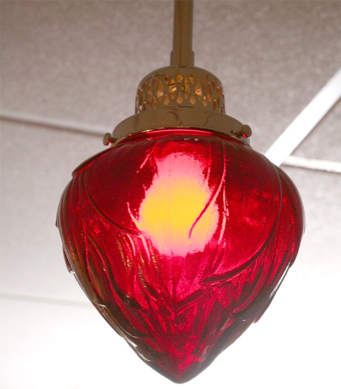Flame Red Ceiling Pendant, Be my Valentine reduced from $1100 to $800 restored 4