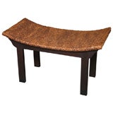 TEAK BENCH WITH  WATERHYACINTH   WOVEN TOP