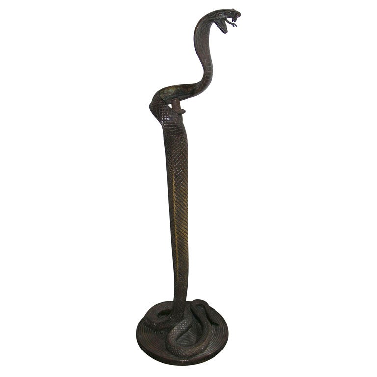 Edgar BRANDT 1920s Cobra Table Lamp For Sale