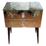 Vintage Small 1950s Mirror-Clad Commode