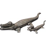Two Whimsical Iron Nutrackers in the form of Crocodiles, 19th c.