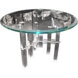 1970's Lucite and Glass Side Table