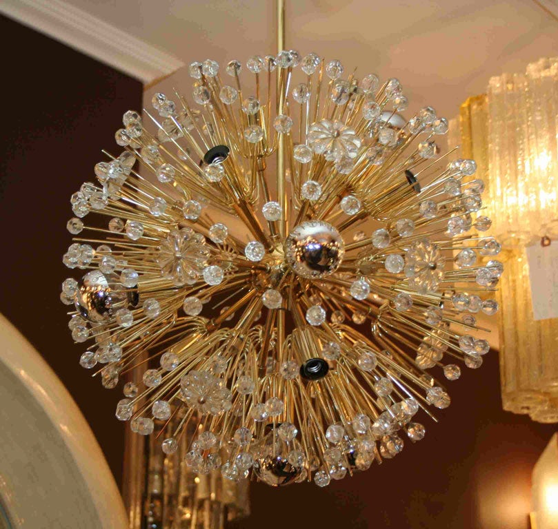 1960's Brass Austrian Snowflake Fixture