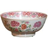 Floral Chinese Export Punch Bowl
