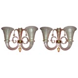 Two 1960s Murano Glass Sconces