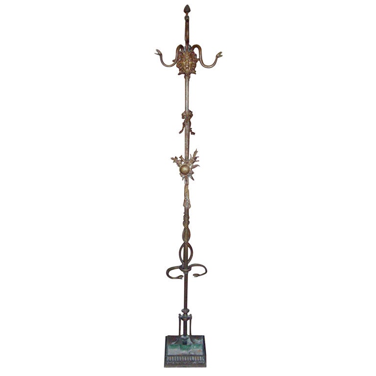 1900 Coat and Cane Rack Attributed to Edgar Brandt For Sale