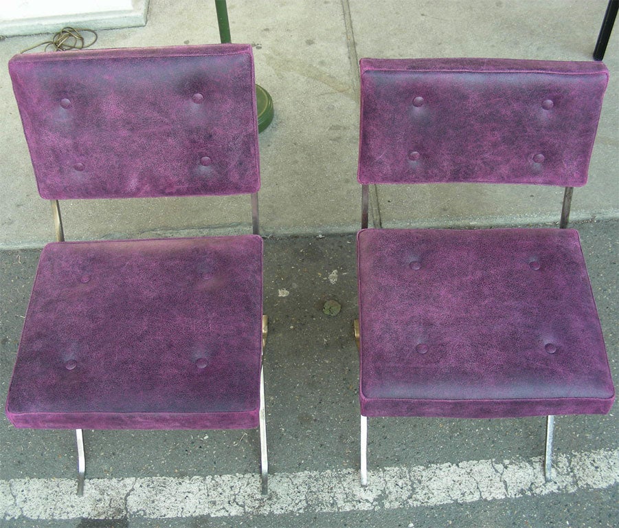 Two 1965 Chairs by Maison Charles For Sale 1