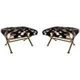 Two 1970s Mink Stools by Jansen