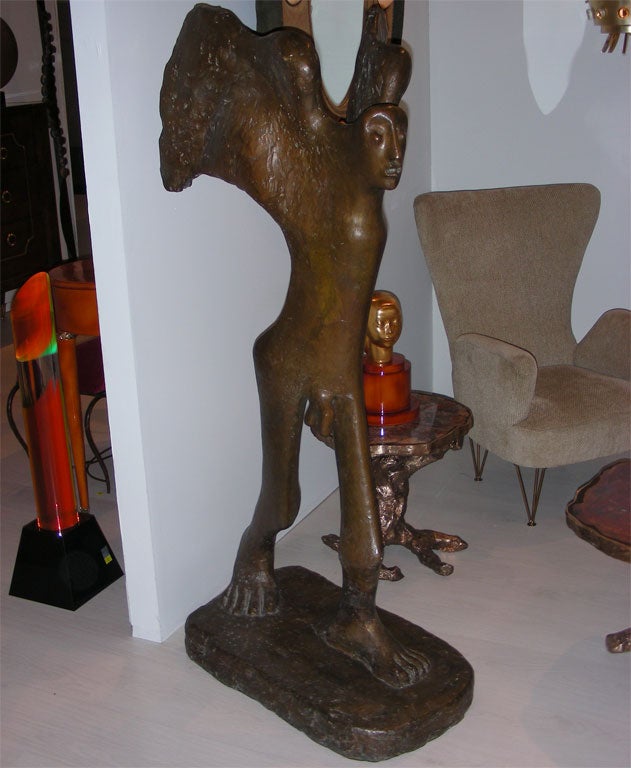 1960s bronze sculpture of a winged man by James Brown.