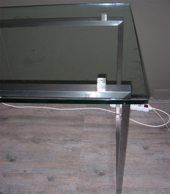 Late 20th Century 1970s Desk or Table in Glass by Antoine Philippon and Jacqueline le Coq For Sale