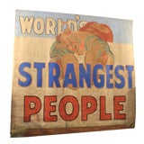 Vintage Hand-Painted Canvas Side-Show Banner