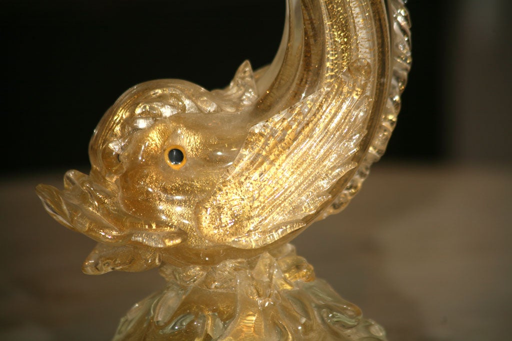 hand blown murano lamp in dolphin motif 5