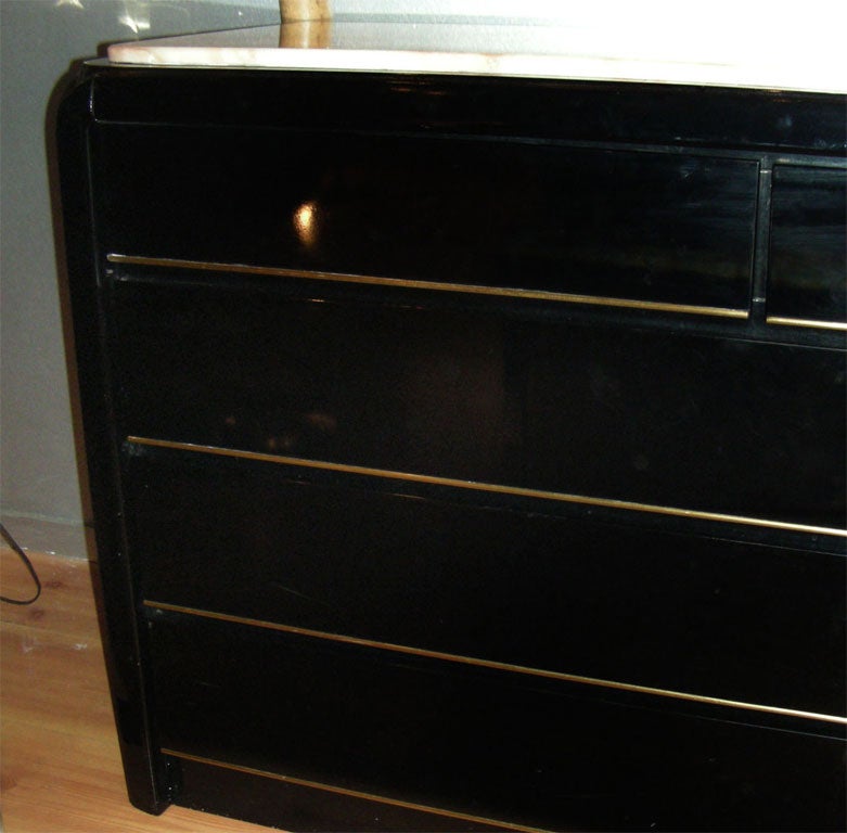 1970s Spanish Commode in Black Lacquer For Sale 3