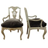 Pair of 18th c Venetian Arm Chairs