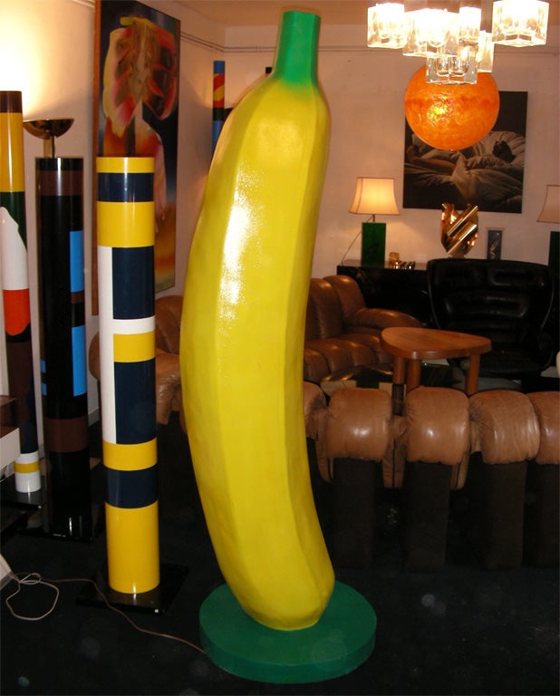 Large 1970s Banana Floor Lamp by Louis Durot For Sale 1