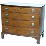 Antique New England Federal Period Inlaid Bow Front Chest of Drawers