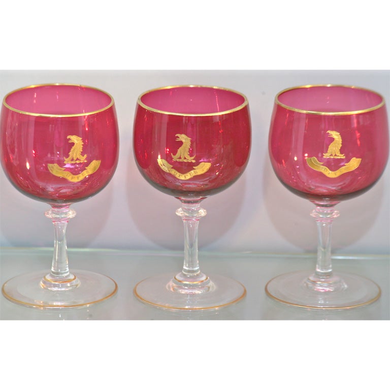 Set of 8 Crystal Wine Goblets
